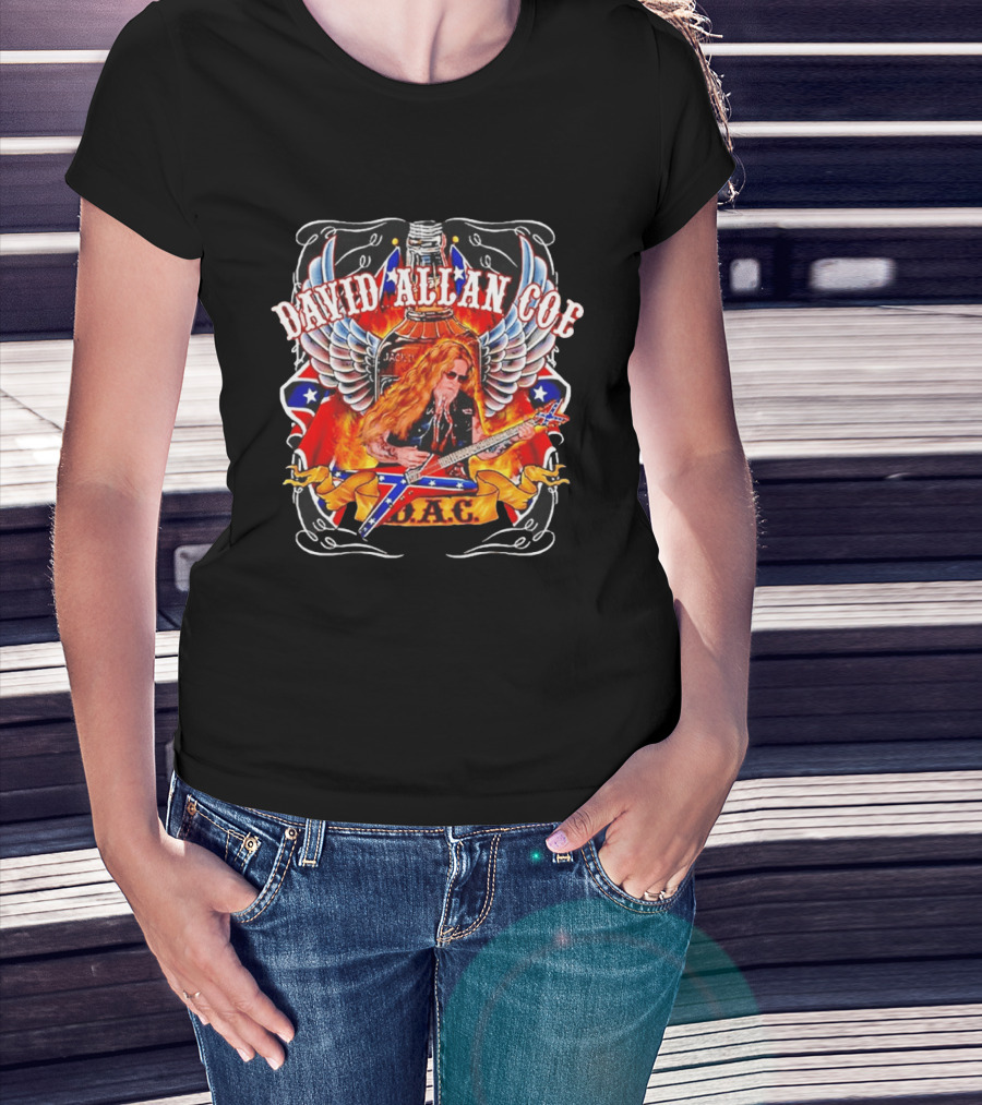 David Allan Coe Rebel Wings Guitar Country Legend DAC T-Shirt