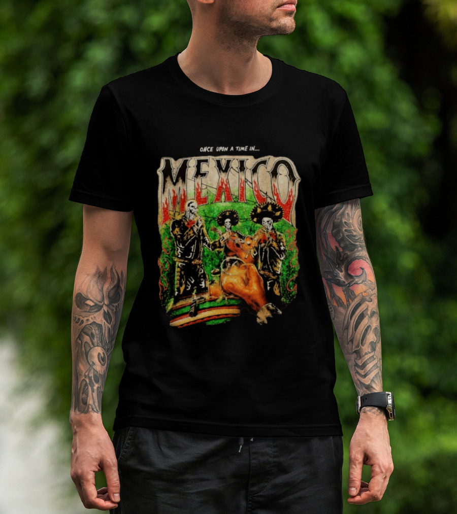 Warren Lotas Mexico Day Of The Dead Mariachi Skulls T-Shirt