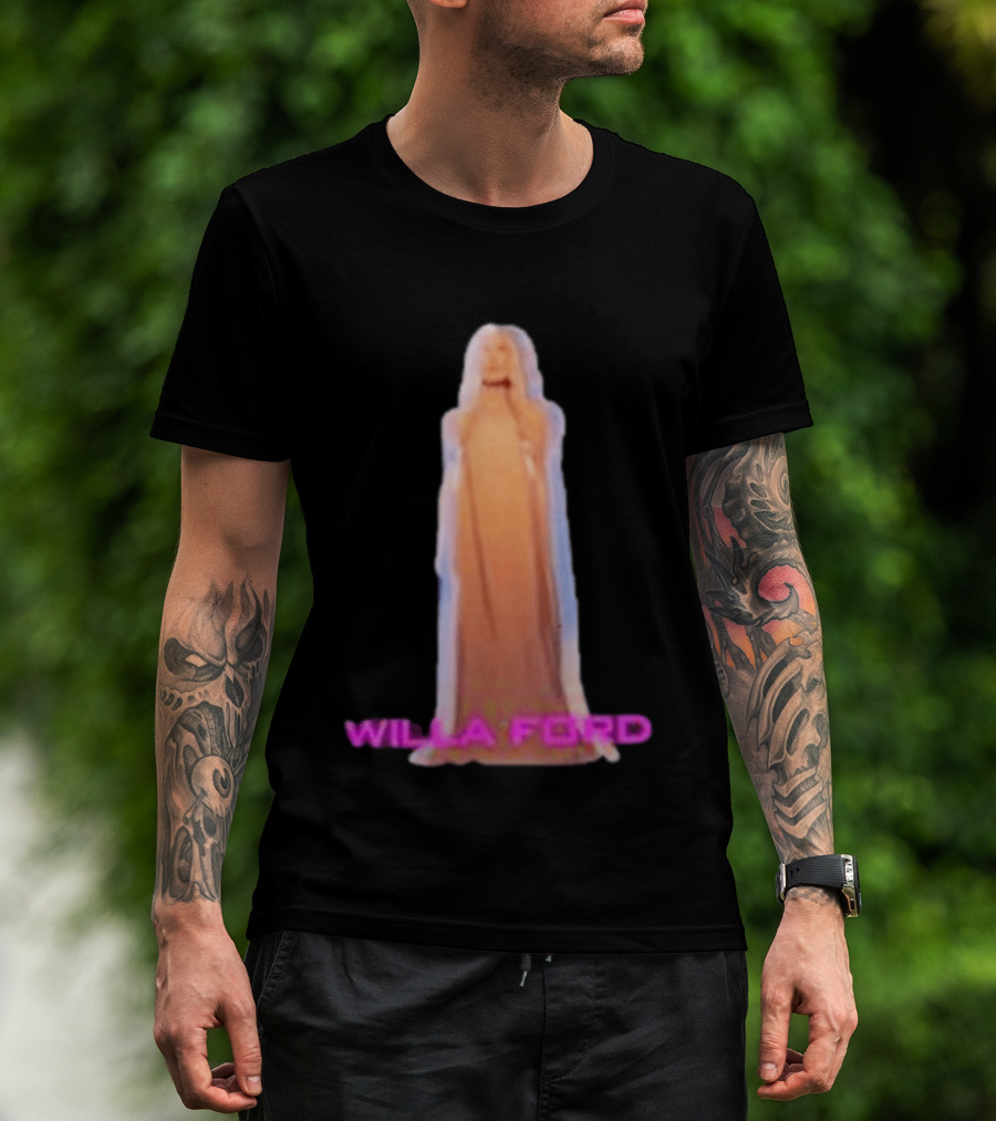 Willa Ford Statue Pink Text Highlighted T-Shirt