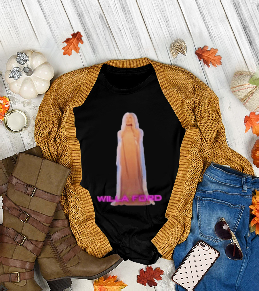 Willa Ford Statue Pink Text Highlighted T-Shirt