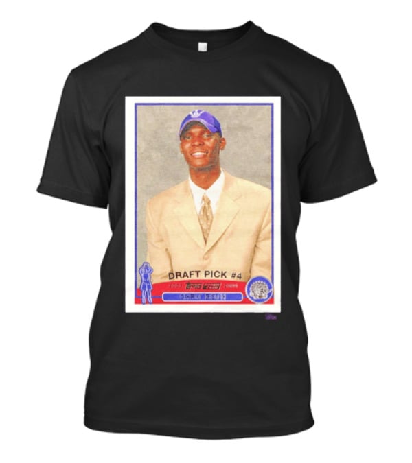Toronto Raptors Chris Bosh 2003 Topps Draft Pick #4 Basketball Card T-Shirt