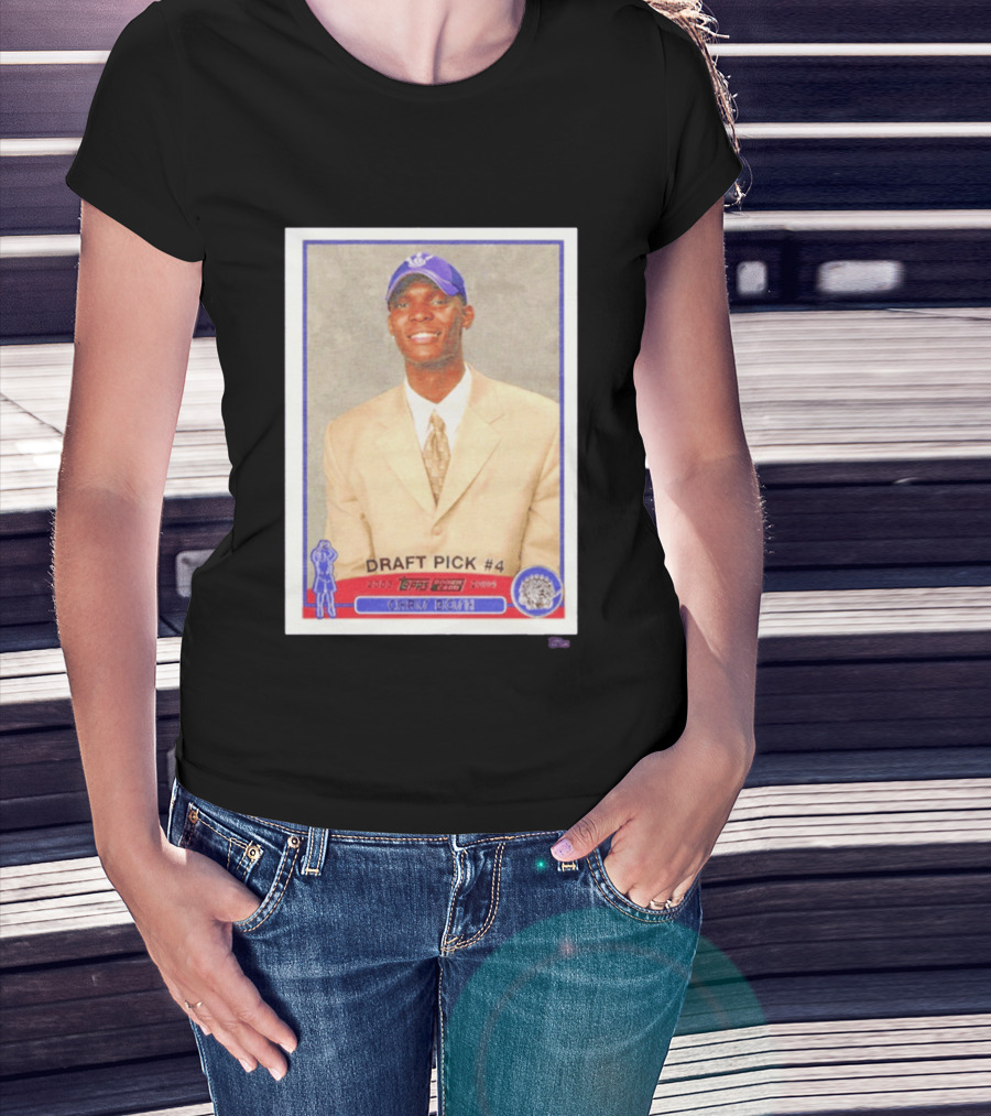 Toronto Raptors Chris Bosh 2003 Topps Draft Pick #4 Basketball Card T-Shirt