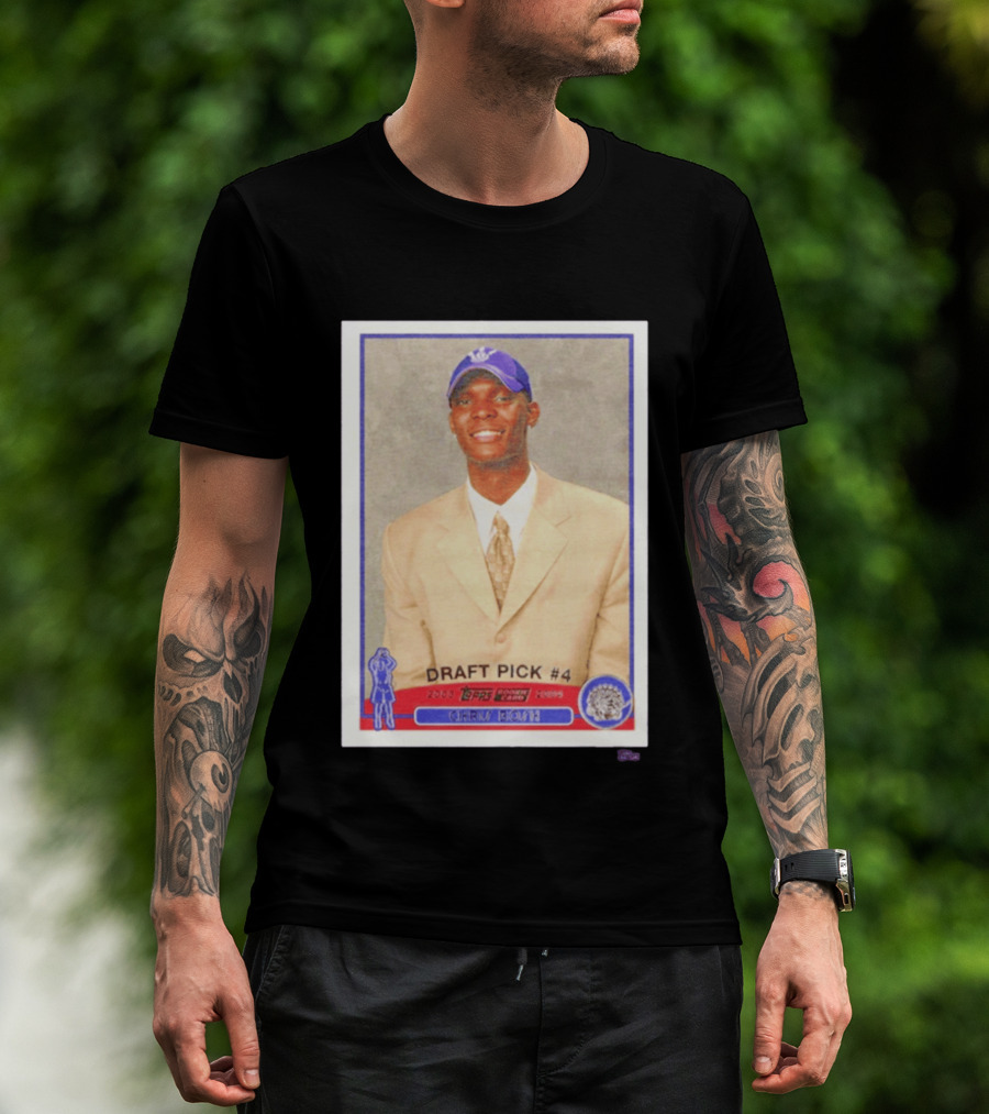 Toronto Raptors Chris Bosh 2003 Topps Draft Pick #4 Basketball Card T-Shirt