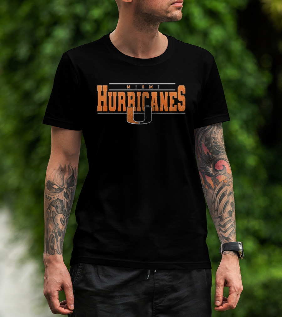 Miami Hurricanes U NCAA Firefighter American Flag T-Shirt