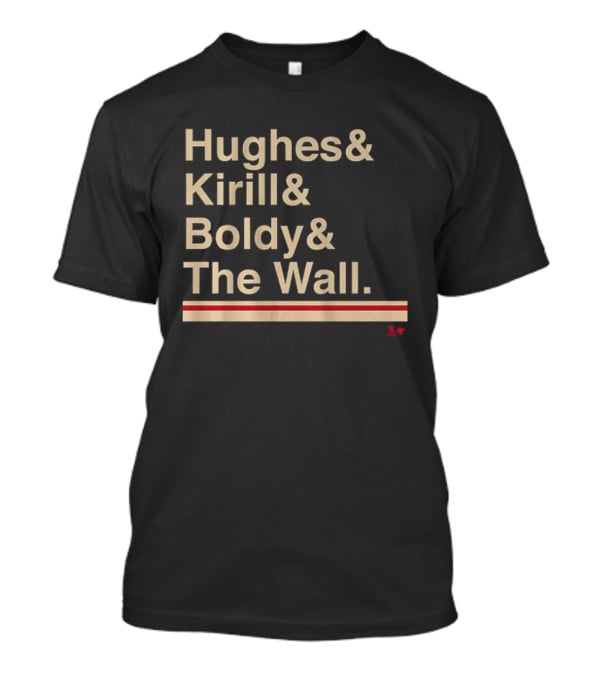 Hughes Kirill Boldy The Wall Minnesota Hockey Ampersand T-Shirt