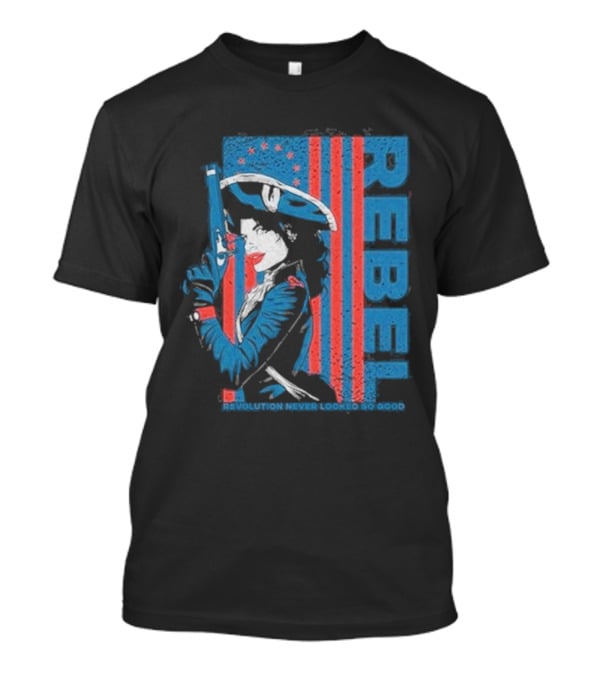 Women's Rebel Revolution Never Looked So Good Slim Fit 2026 American Flag Soldier T-Shirt
