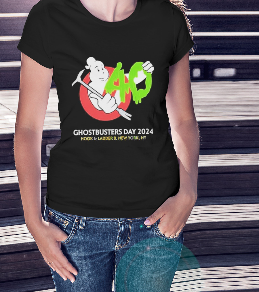 Ghostbusters Day 2024 40th Anniversary Hook Ladder 8 New York NY T-Shirt