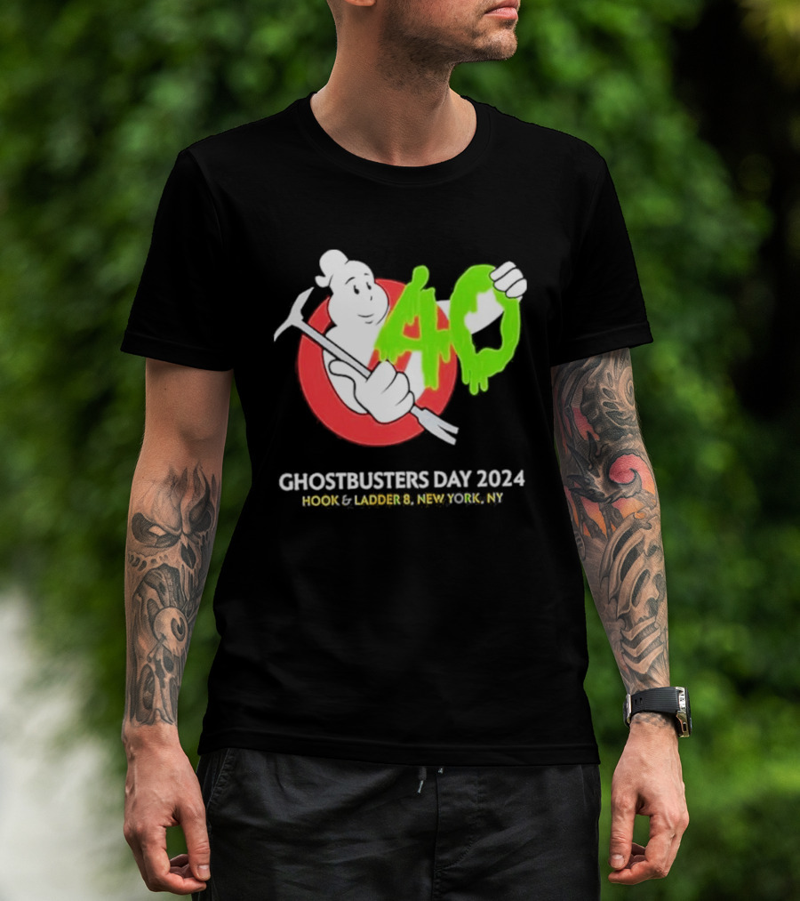 Ghostbusters Day 2024 40th Anniversary Hook Ladder 8 New York NY T-Shirt