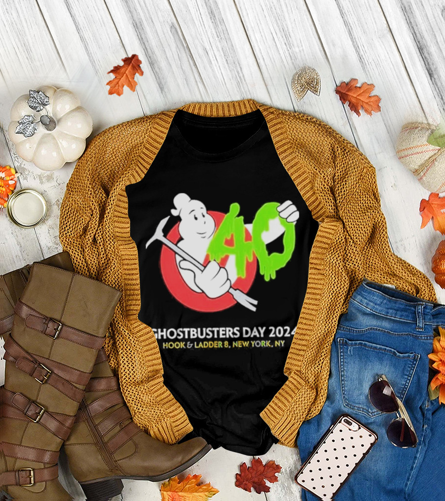Ghostbusters Day 2024 40th Anniversary Hook Ladder 8 New York NY T-Shirt