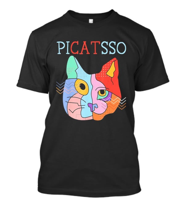 Picatsso Cat Colorful Cubist Style Artistry T-Shirt