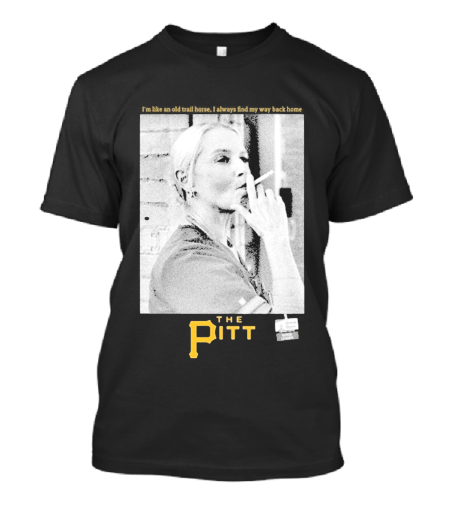 The Pitt Smoking Nurse Nostalgia Black And White Image T-Shirt