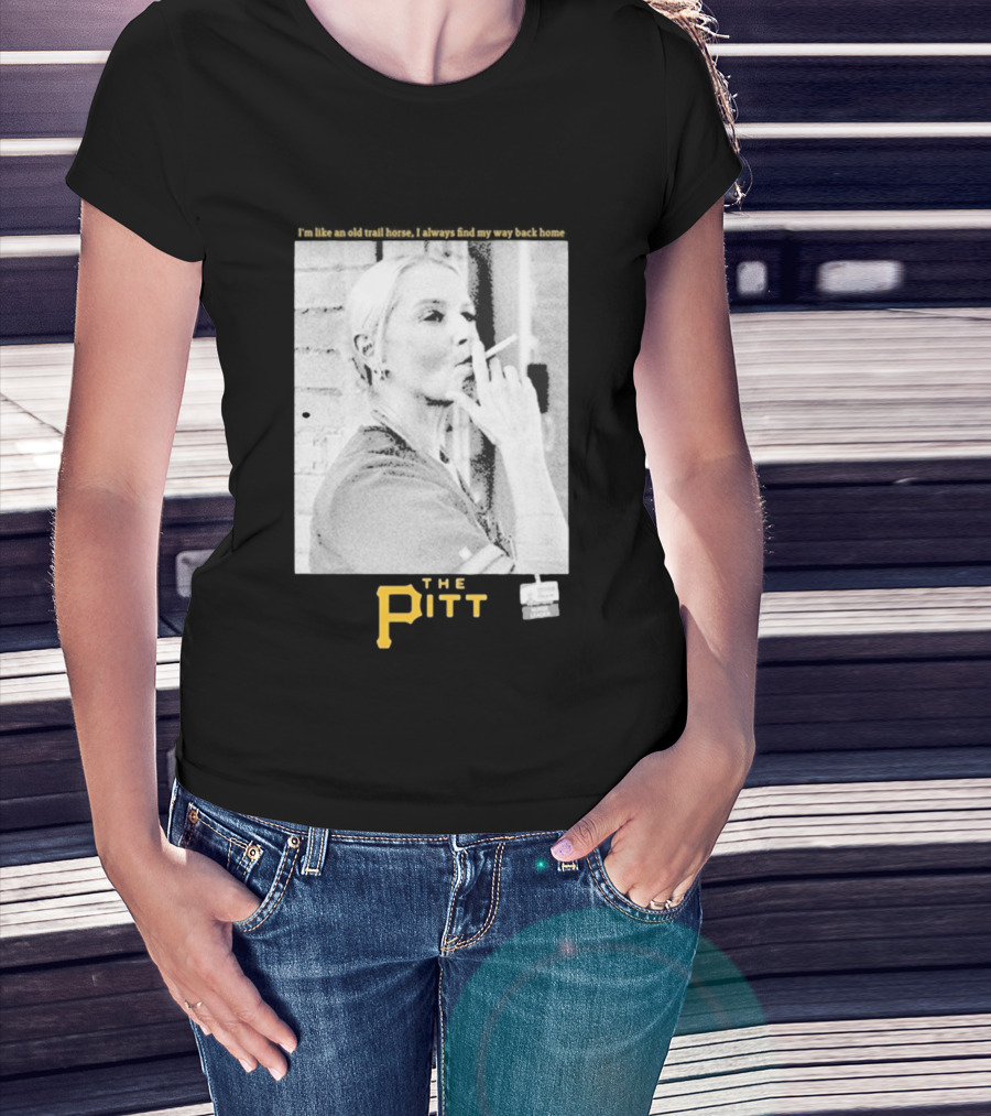 The Pitt Smoking Nurse Nostalgia Black And White Image T-Shirt