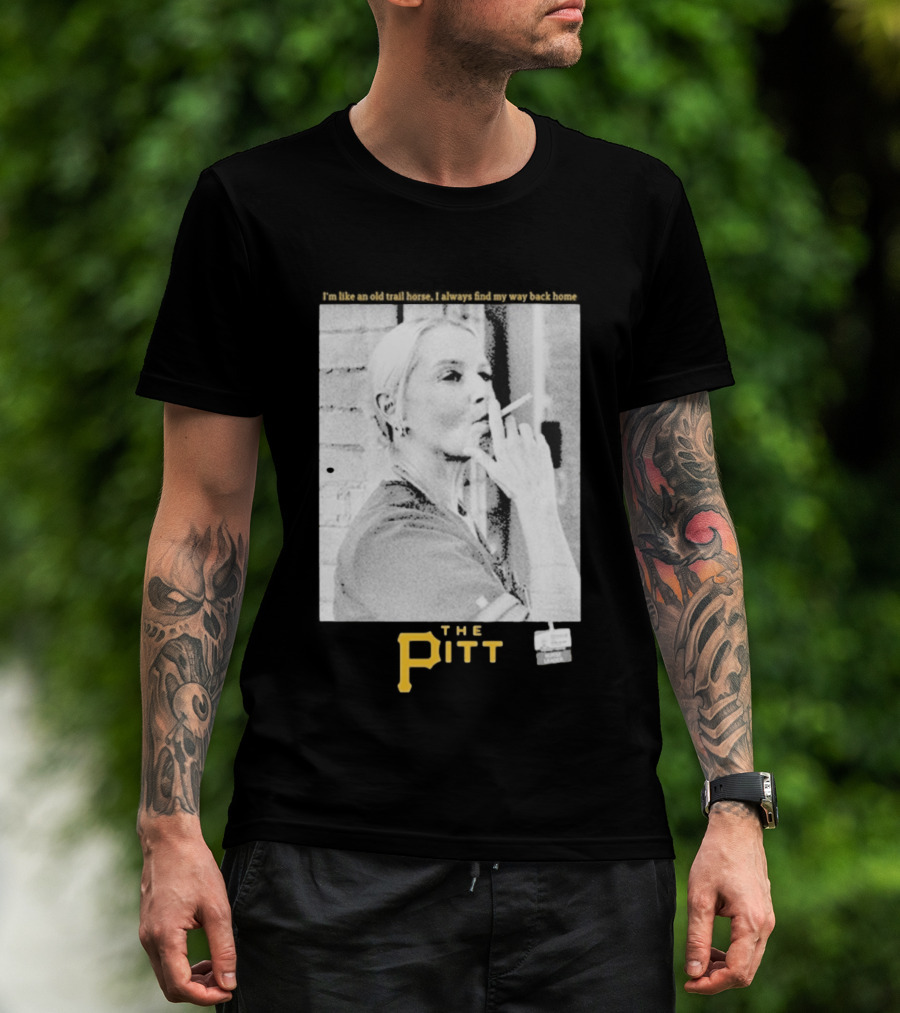 The Pitt Smoking Nurse Nostalgia Black And White Image T-Shirt