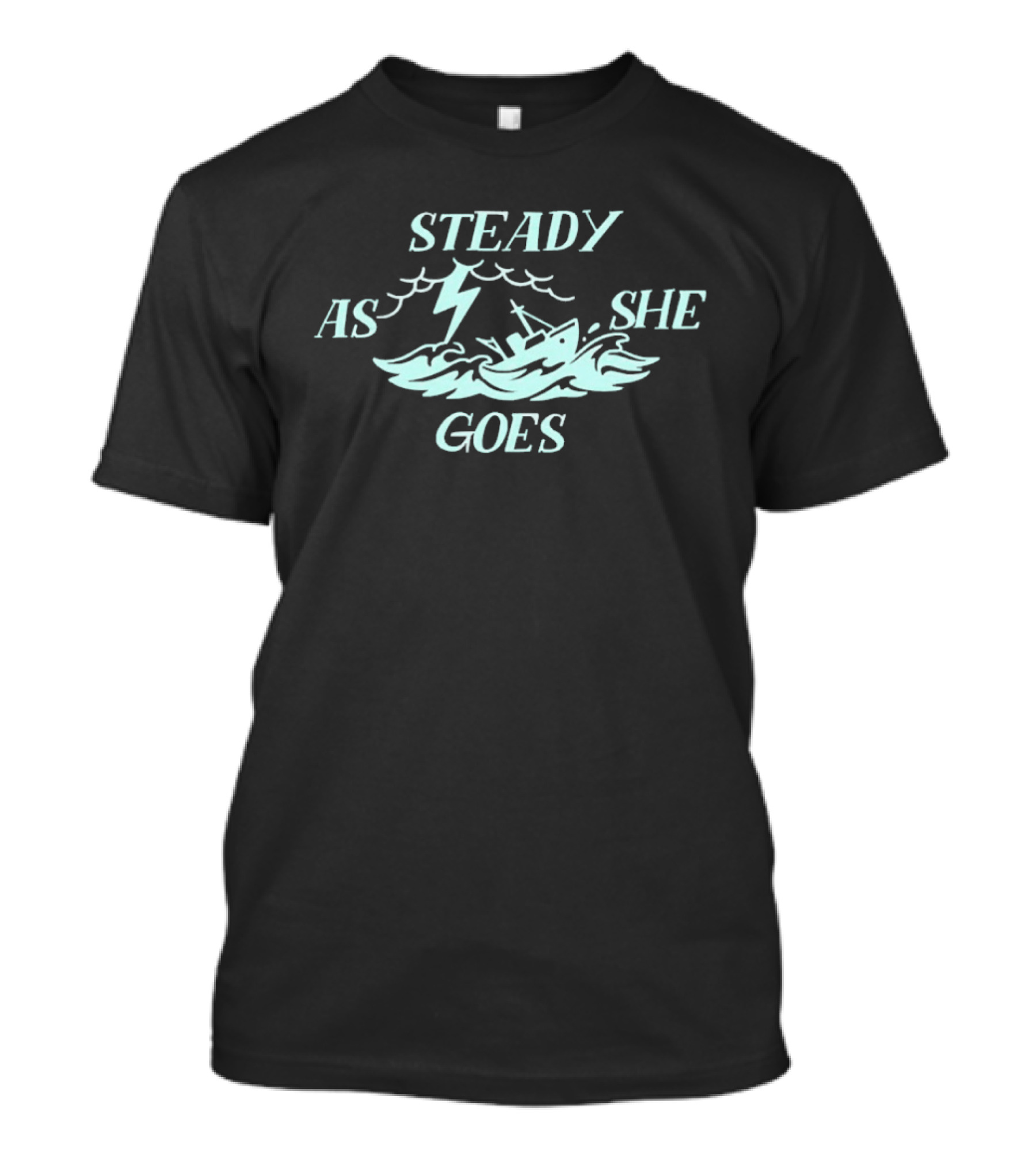 Steady As She Goes Boston Fleet PWHL Ship And Waves Ocean T-Shirt