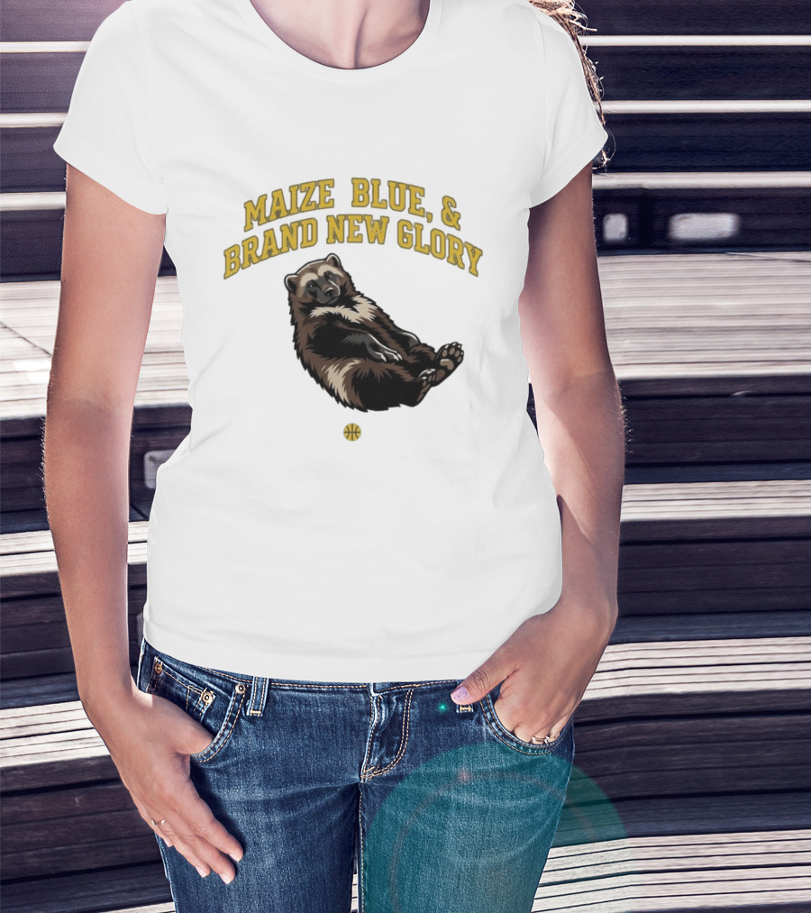 Maize Blue And Brand New Glory Wolverine Basketball T-Shirt