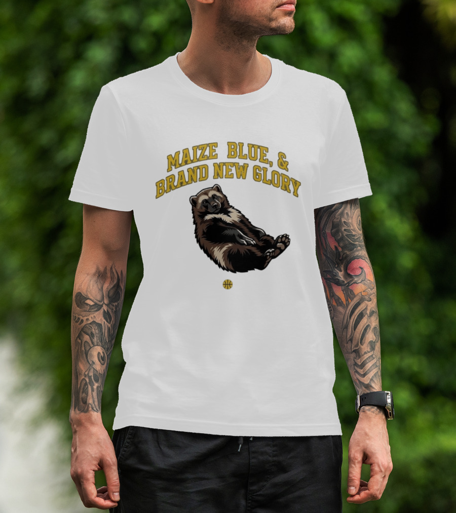 Maize Blue And Brand New Glory Wolverine Basketball T-Shirt