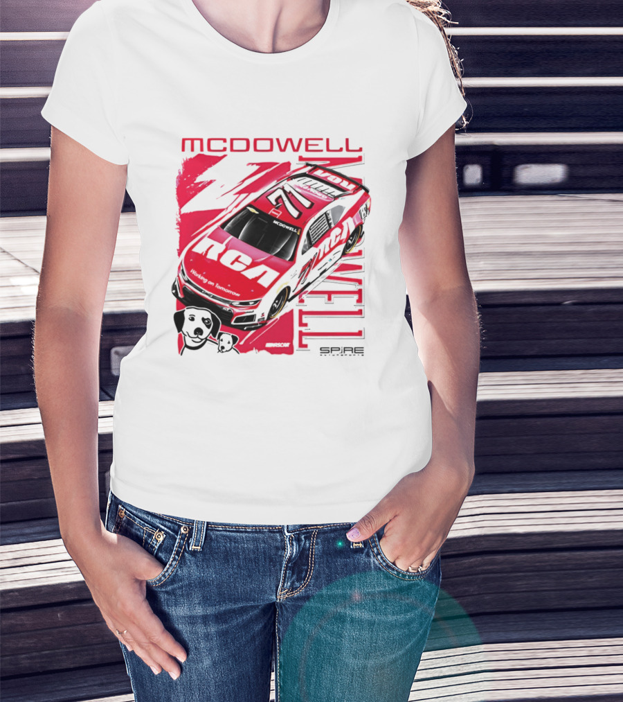 McDowell RCA 2026 Racing Car Number 34 Spire Motorsports T-Shirt