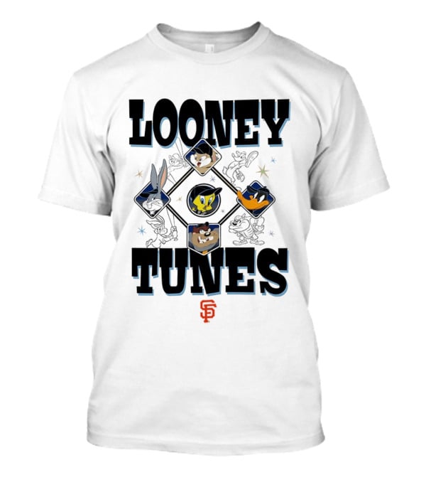 Looney Tunes San Francisco Giants Baseball Bugs Bunny Daffy Duck Taz Tweety T-Shirt