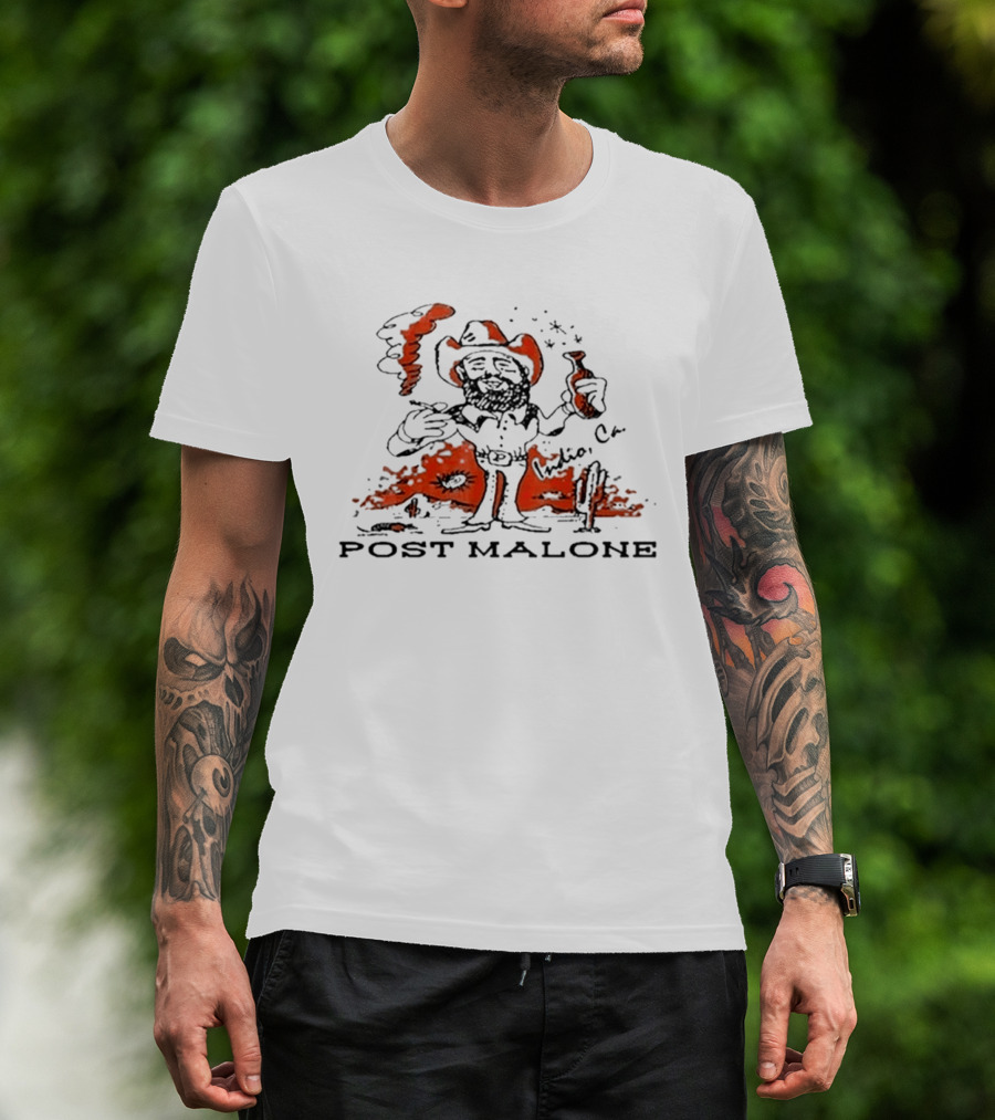 Post Malone Cowboy Cartoon Indio California T-Shirt
