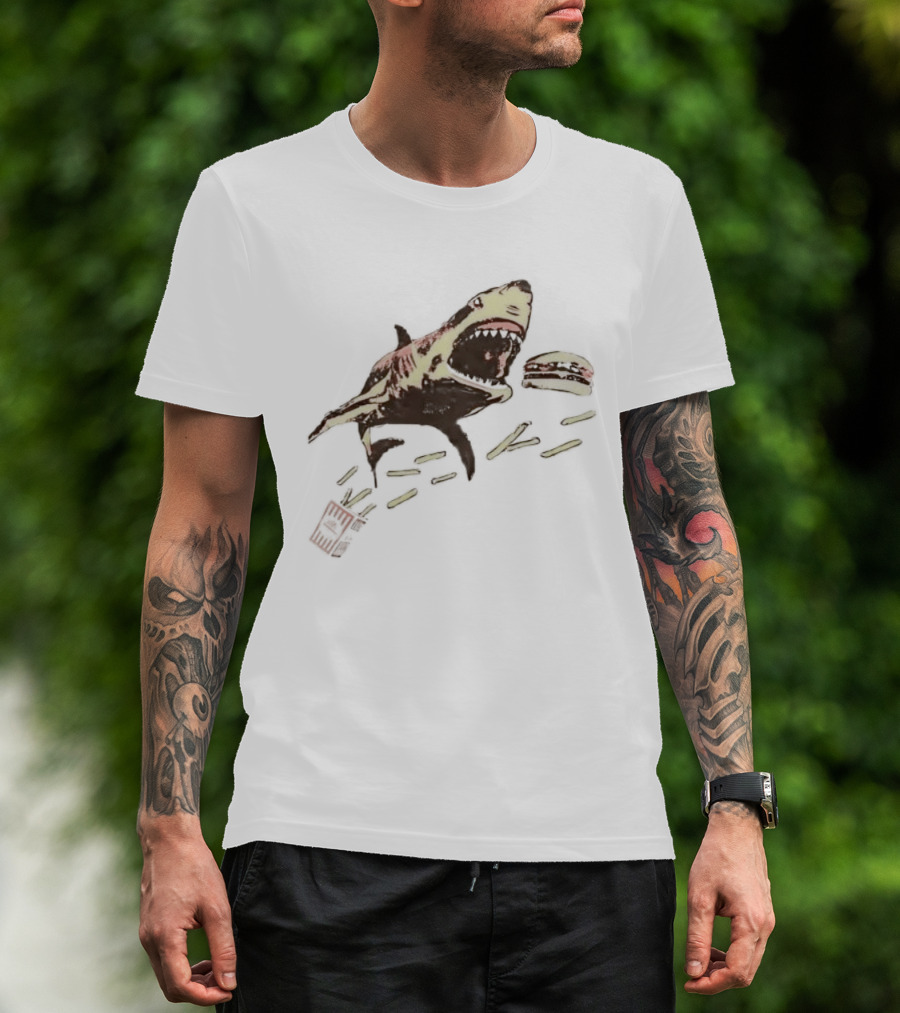 Whataburger Shark Eating Burger And Fries T-Shirt