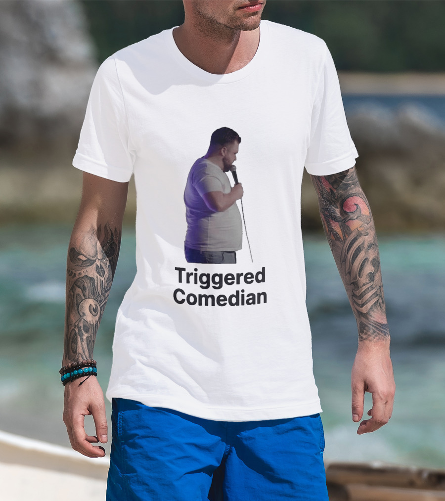 Triggered Comedian Stand Up Microphone Performance T-Shirt