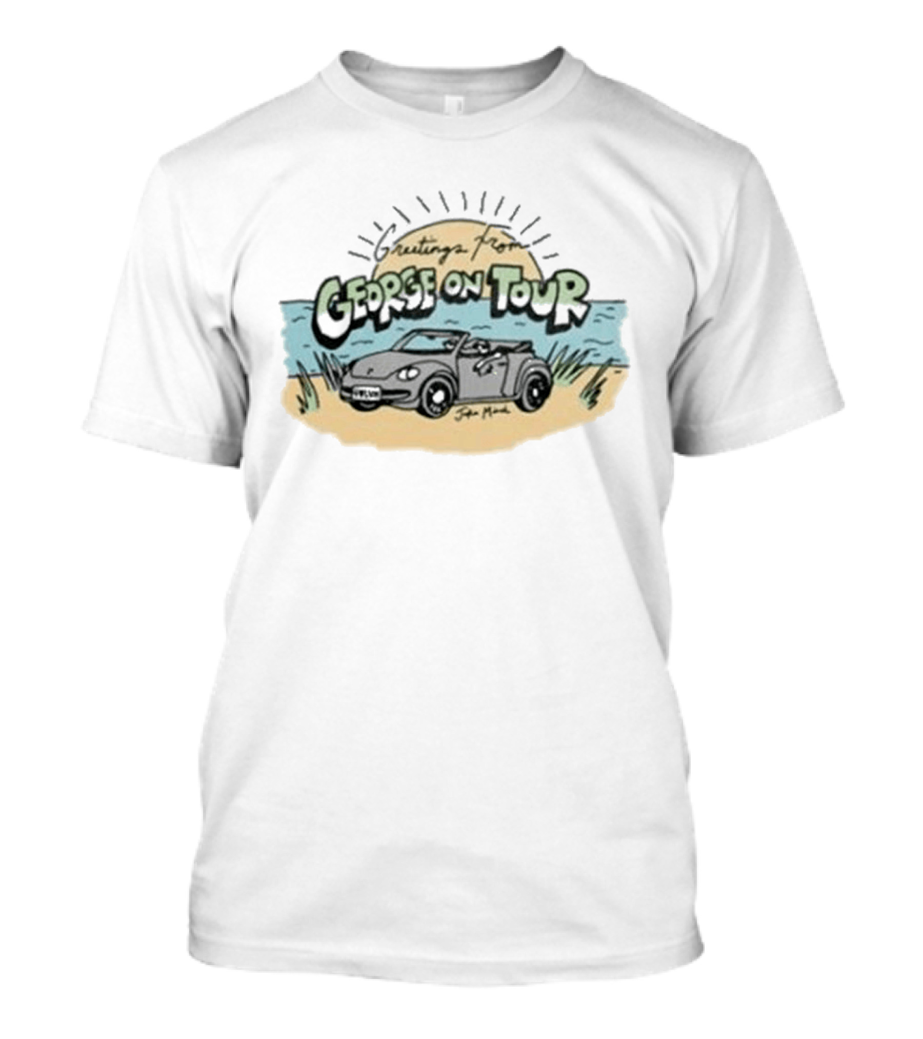 Greetings From George On Tour Beach Car Jake Minch T-Shirt