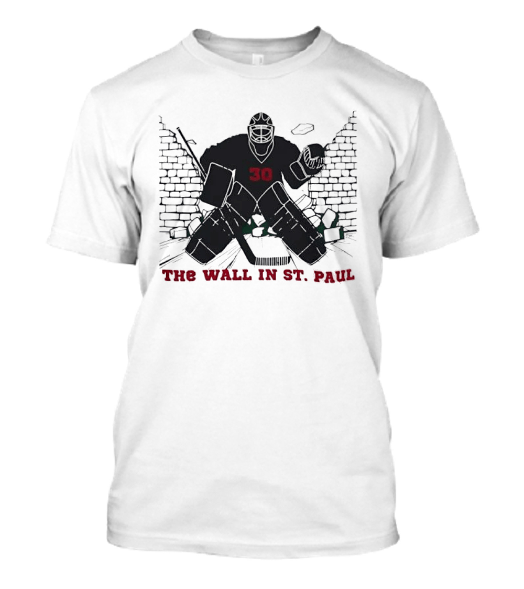 Minnesota Wild Number 30 The Wall In St Paul T-Shirt