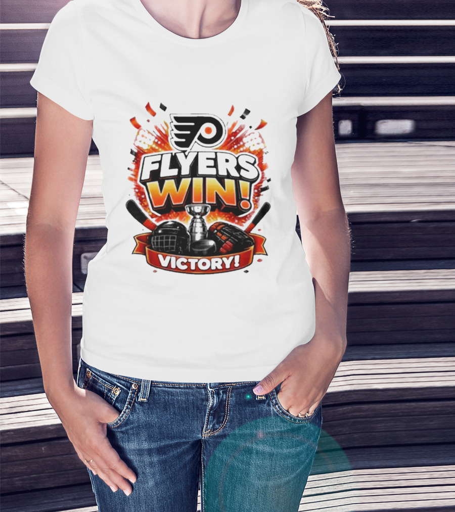 Philadelphia Flyers Win Victory Ice Hockey Celebration T-Shirt