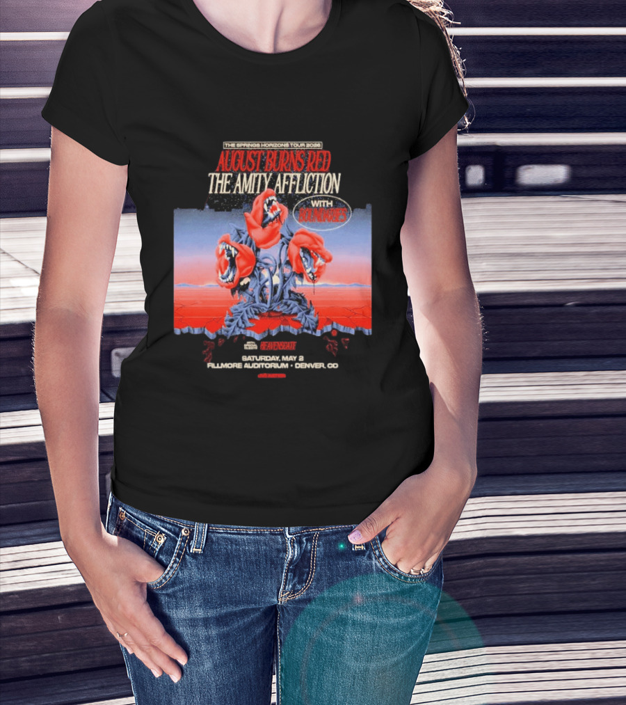 The Springs Horizon Tour 2026 August Burns Red The Amity Affliction Fit For A King Boulder Theater Denver CO May 2nd T-Shirt