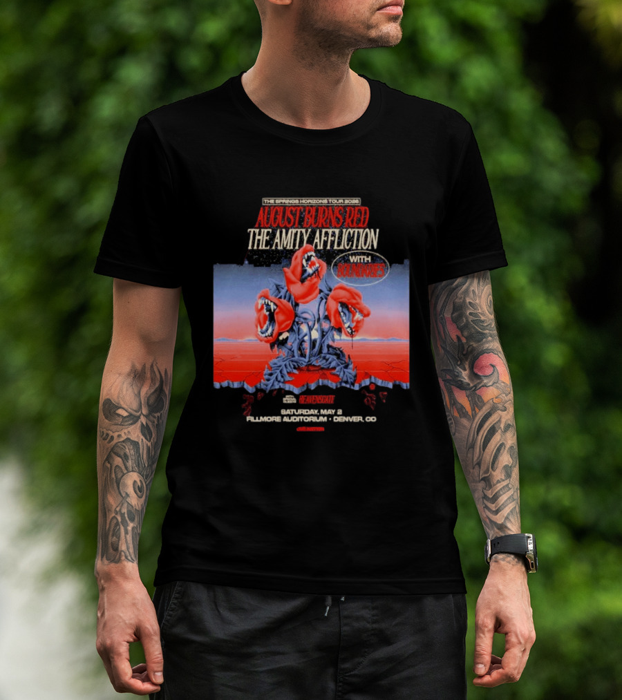 The Springs Horizon Tour 2026 August Burns Red The Amity Affliction Fit For A King Boulder Theater Denver CO May 2nd T-Shirt