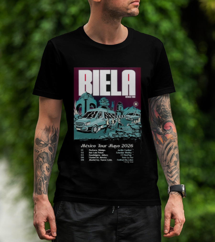 Biela Mexico Tour Mayo 2026 Monterrey Guadalajara Ciudad De Mexico T-Shirt