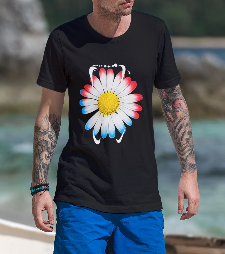 G Dragon Daisy Red Blue Petals T-Shirt