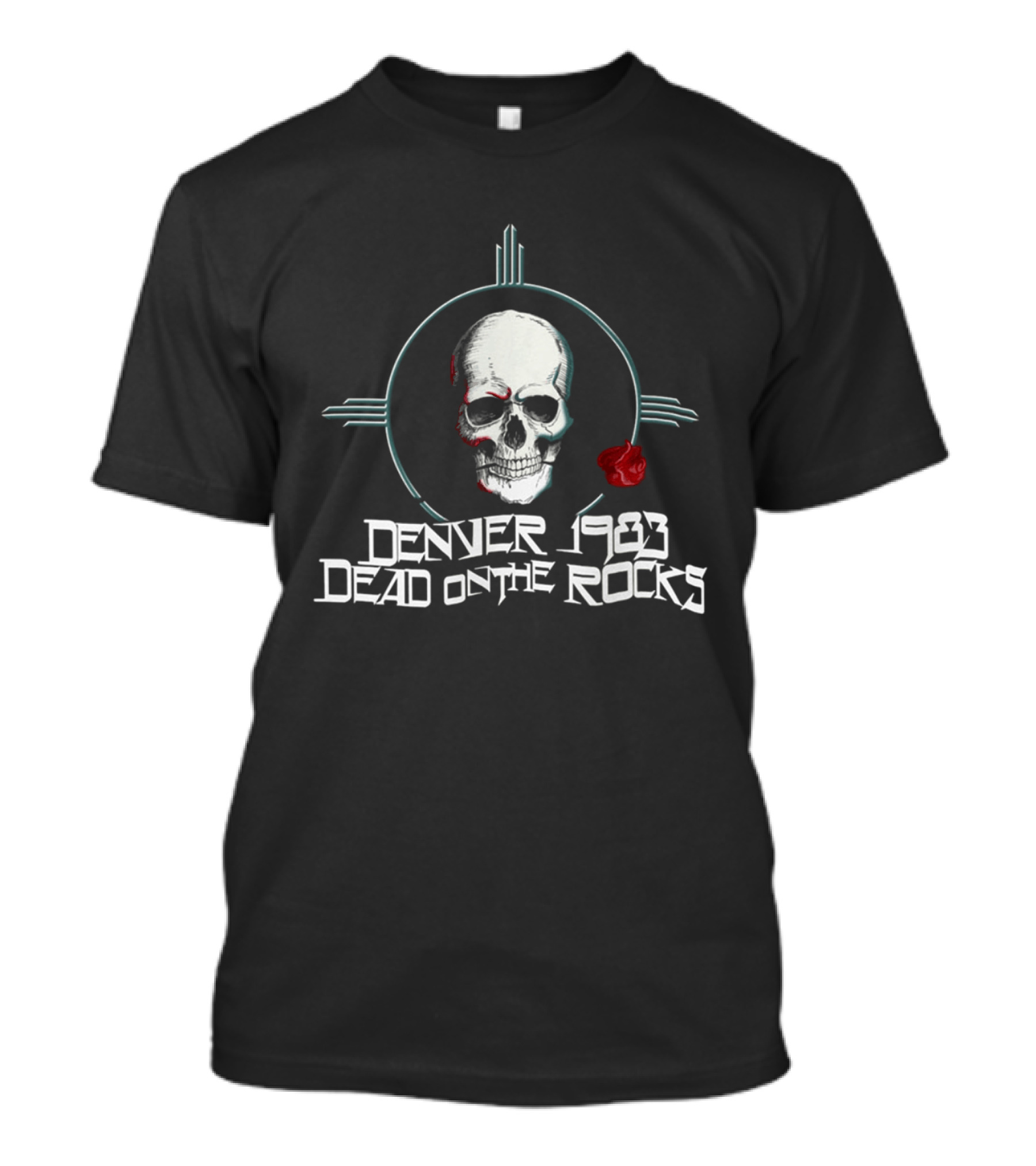 Grateful Dead Denver 1983 Dead On The Rocks Rare Skull Rose T-Shirt
