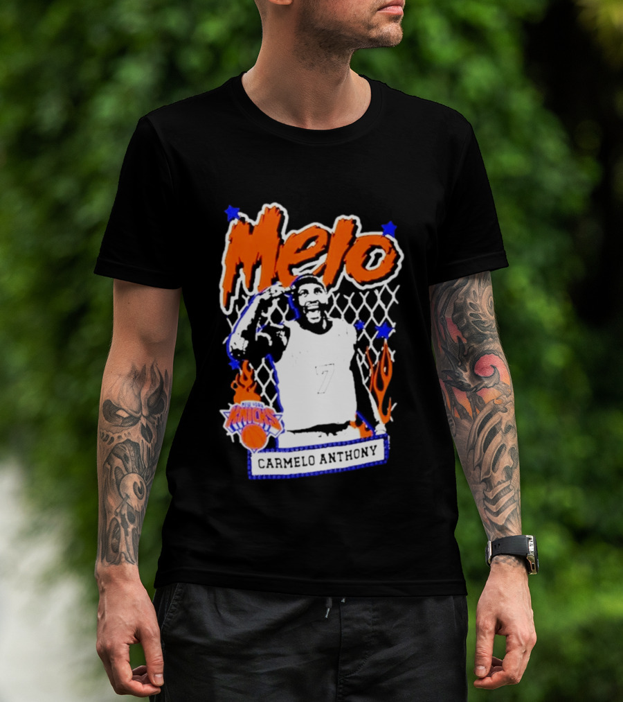 Melo Carmelo Anthony New York Knicks NBA Street Player Mitchell Ness T-Shirt