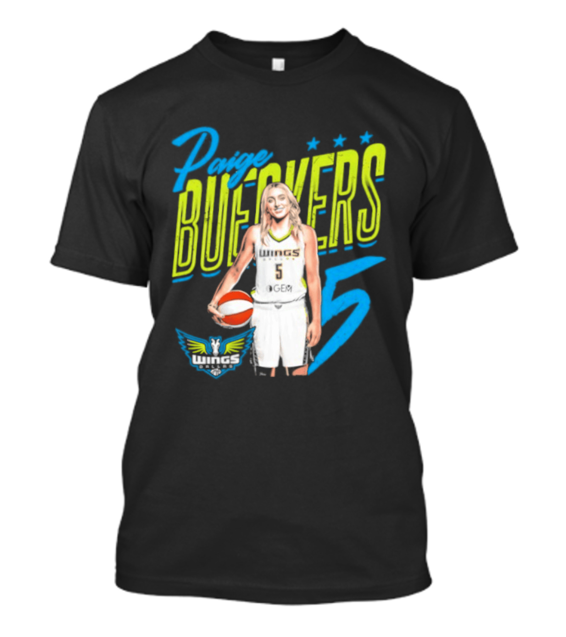 Paige Bueckers Dallas Wings Player Pose Number 5 T-Shirt