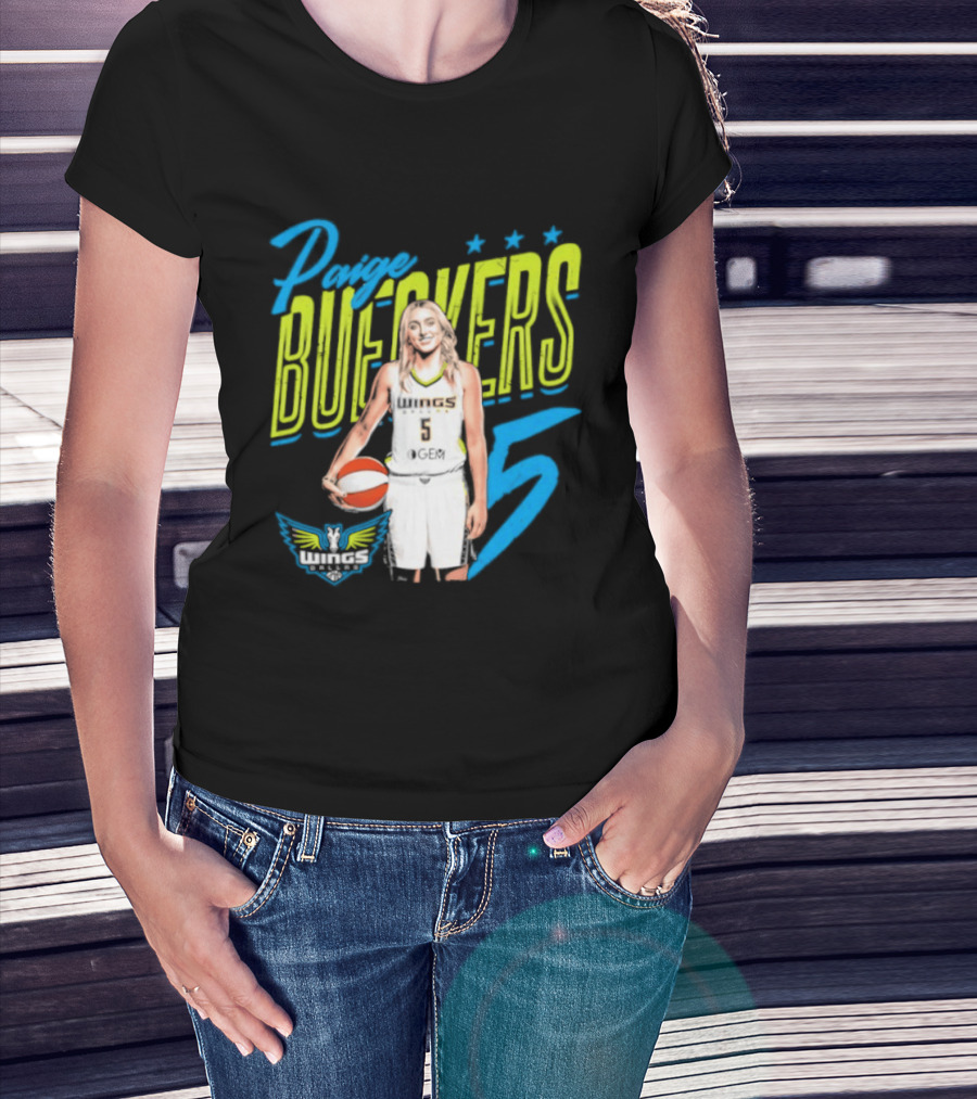 Paige Bueckers Dallas Wings Player Pose Number 5 T-Shirt