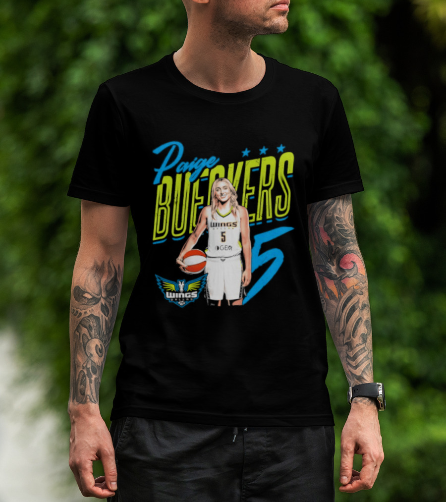Paige Bueckers Dallas Wings Player Pose Number 5 T-Shirt