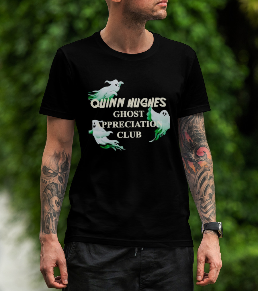 Quinn Hughes Ghost Appreciation Club Whimsical Spirit T-Shirt
