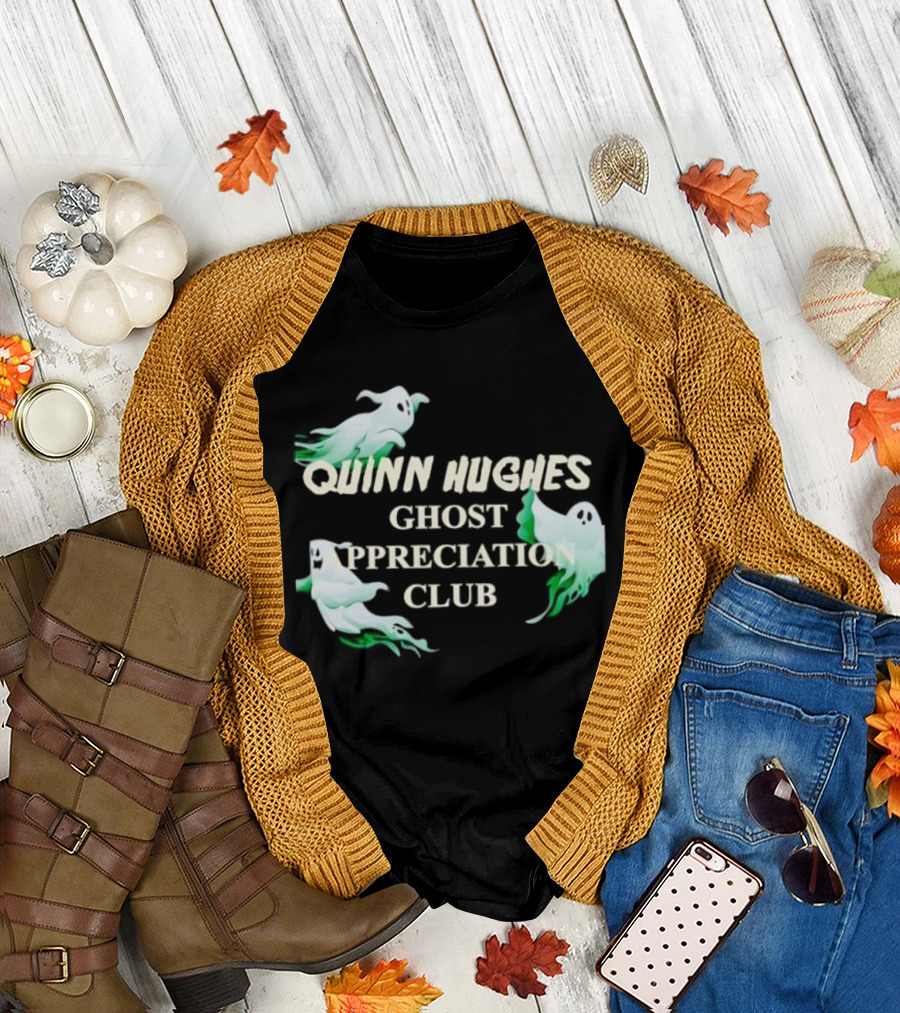 Quinn Hughes Ghost Appreciation Club Whimsical Spirit T-Shirt