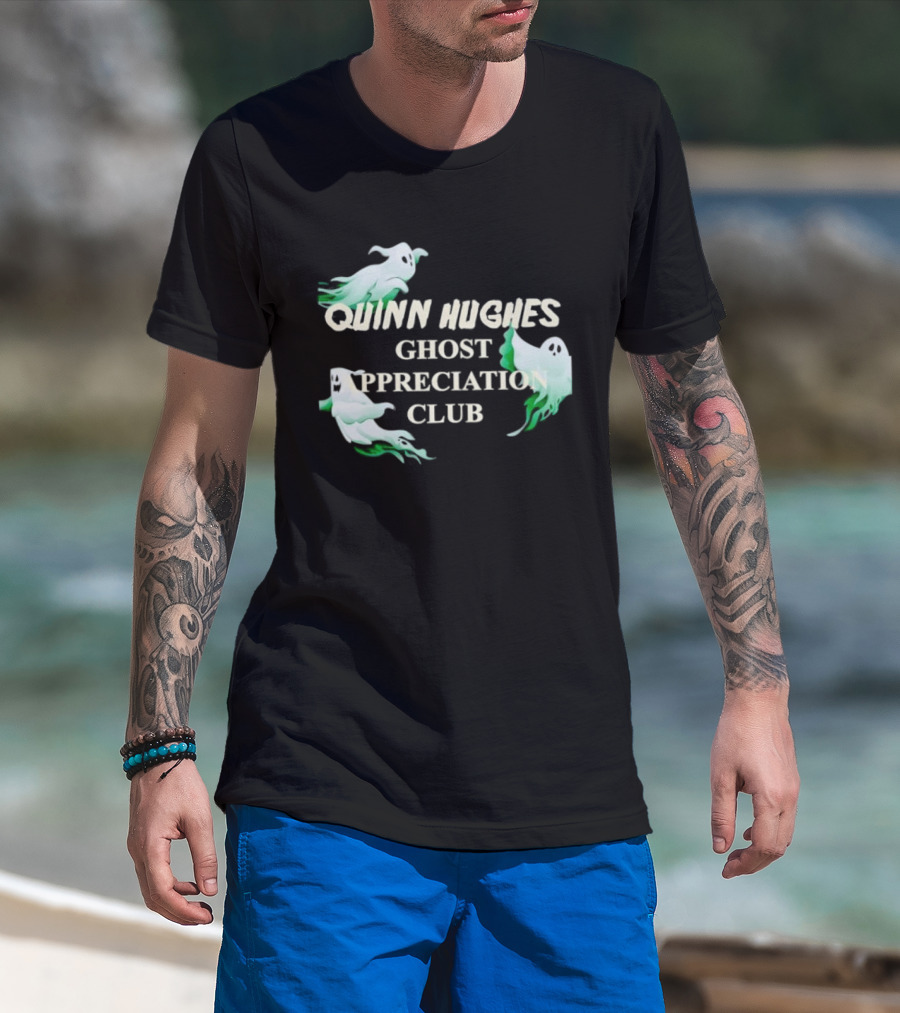 Quinn Hughes Ghost Appreciation Club Whimsical Spirit T-Shirt