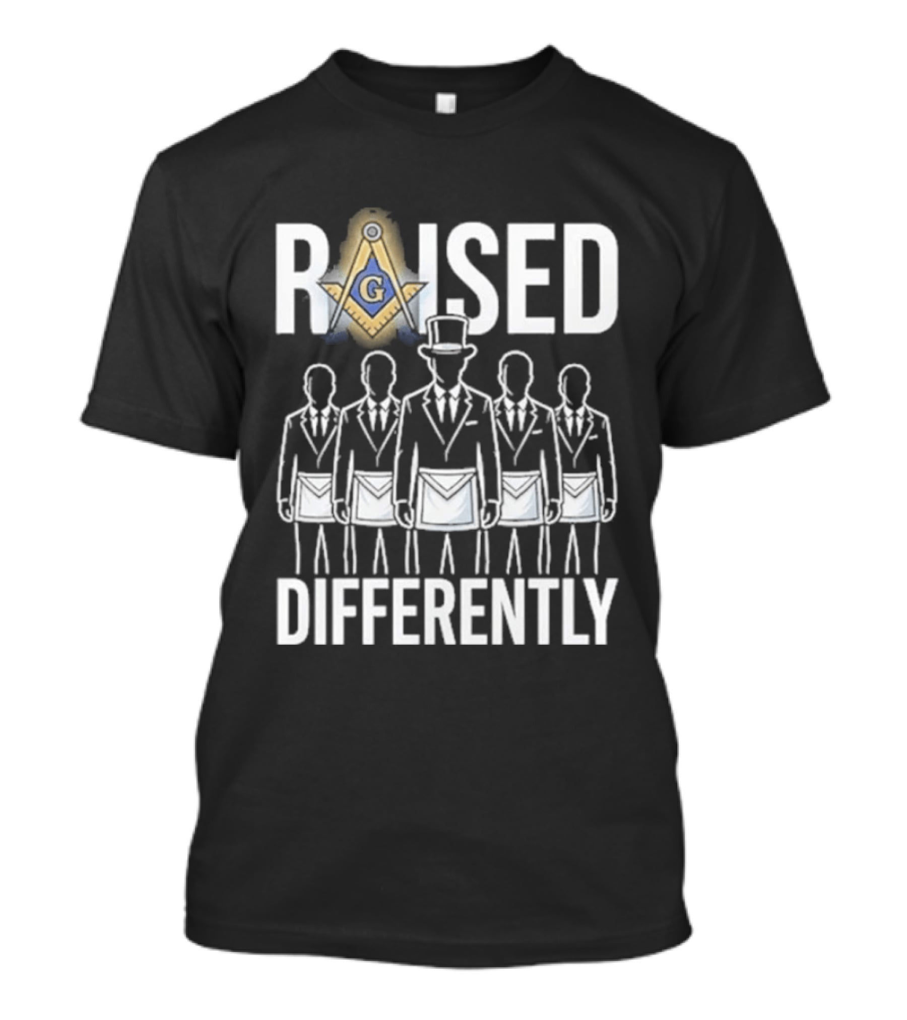 Raised Differently Freemason Symbol And Five Figures T-Shirt