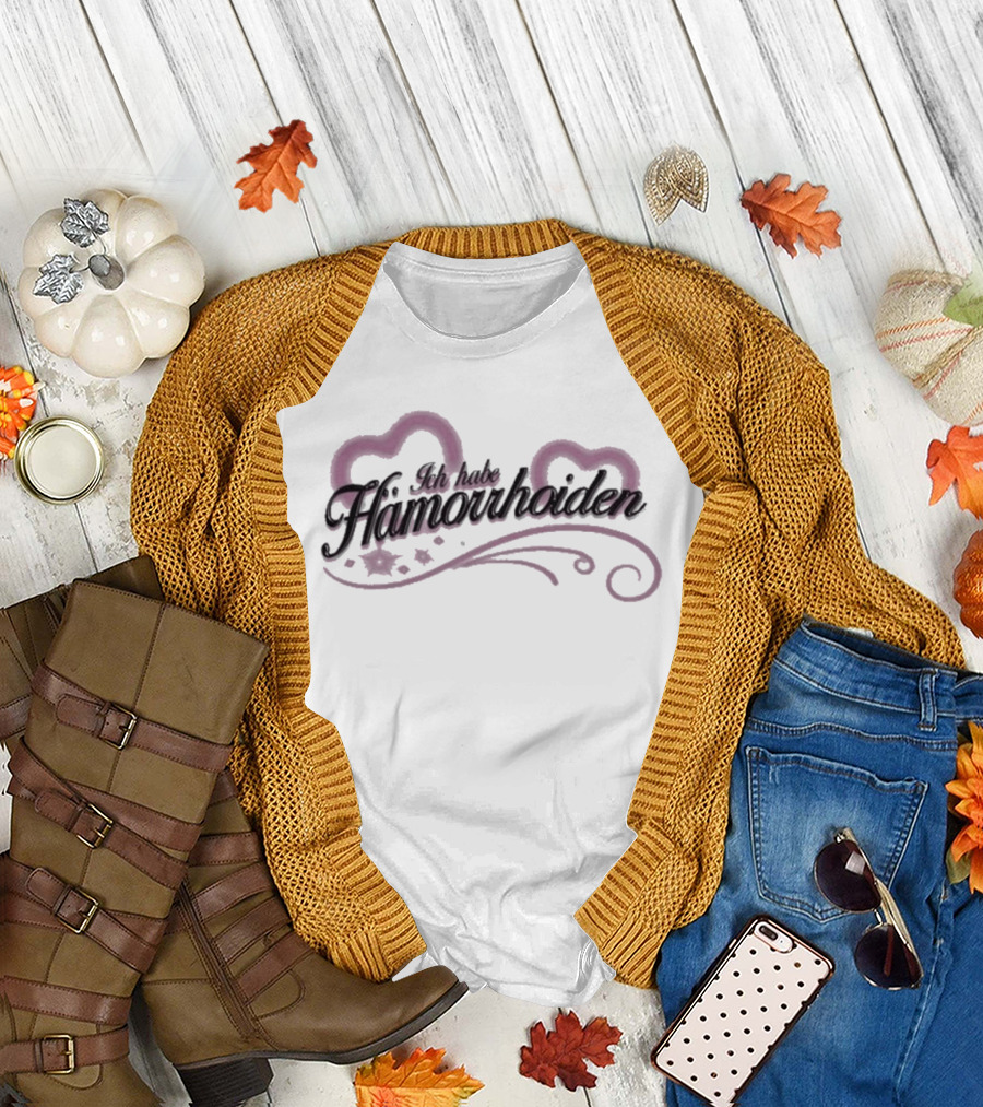 I Have Hemorrhoids Ich Habe Hamorrhoiden Heart Swirl Stars T-Shirt