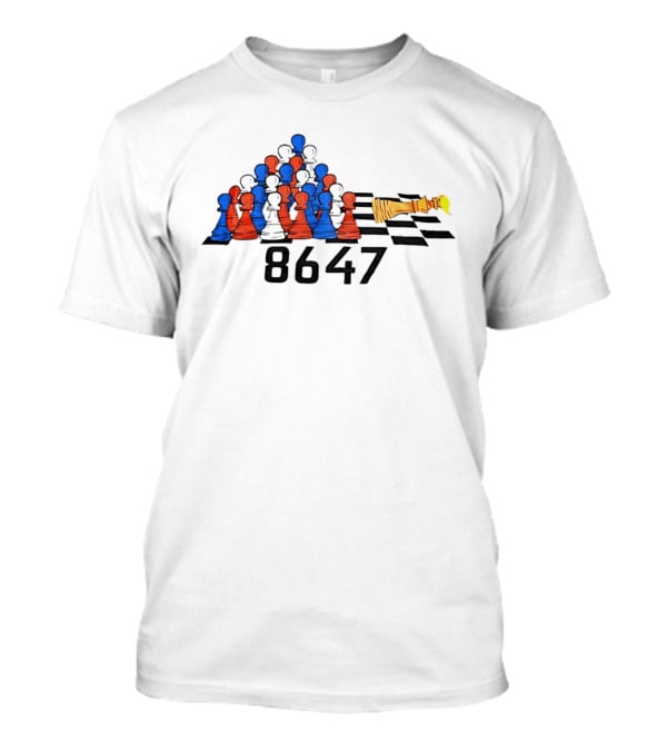 Chess 86 47 With Red And Blue Pawns On Checkered Board T-Shirt