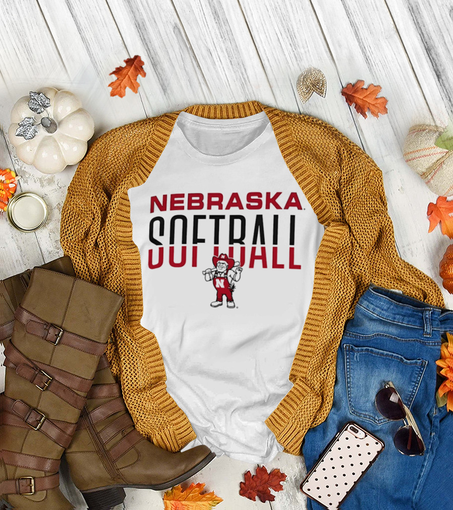 Nebraska Huskers Softball Big Red Mascot Iconic Team Spirit T-Shirt