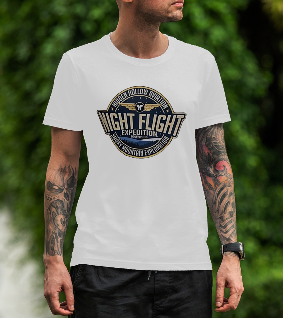 Hidden Hollow Aviation Night Flight Expedition Dollywood Smoky Mountain Exploration T-Shirt