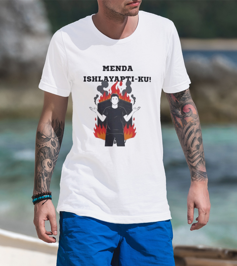 Menda Ishlayapti Ku Uzbek Tech Memes Flame T-Shirt