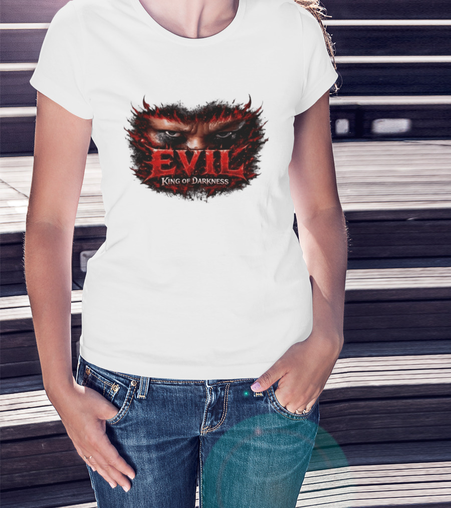 EVIL King Of Darkness Fiery Eyes In Flames T-Shirt