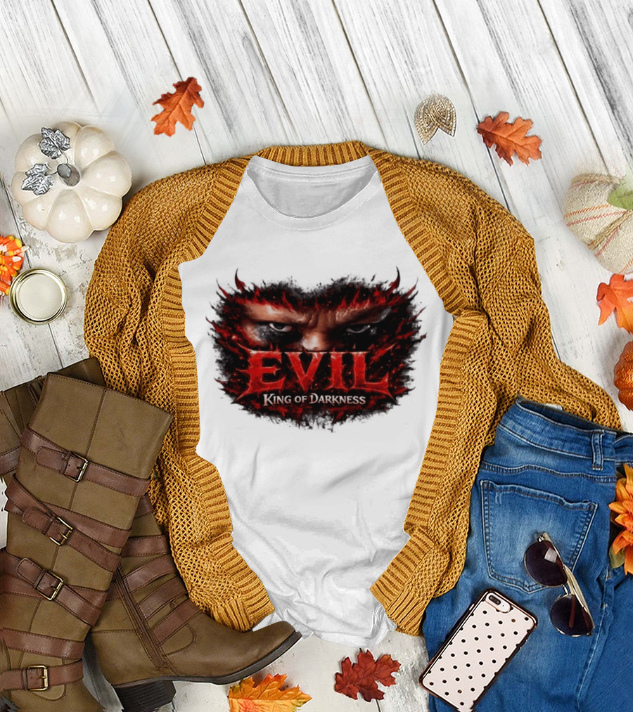 EVIL King of Darkness Fiery Eyes in Flames T-Shirt