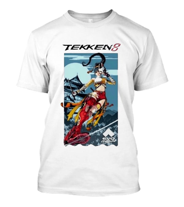 Evo Japan 2026 Tekken 8 Kunimitsu Anime Character Art With Striking Temple T-Shirt