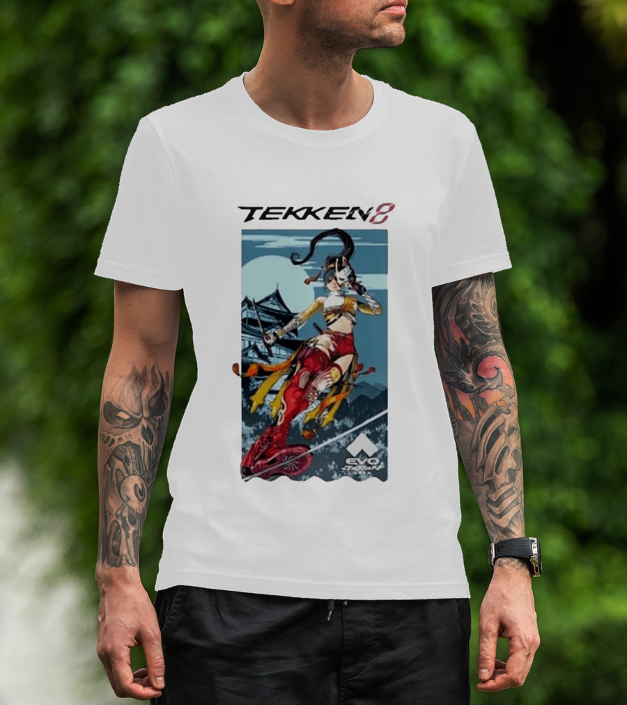 Evo Japan 2026 Tekken 8 Kunimitsu Anime Character Art With Striking Temple T-Shirt